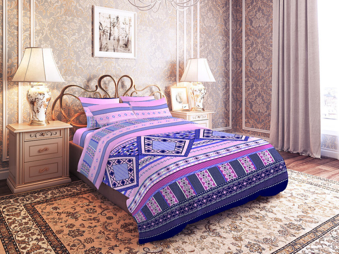 Простыня 2сп бязь 125 (180*210) Реноме <5258-2 Северные традиции> (арт.35/105)