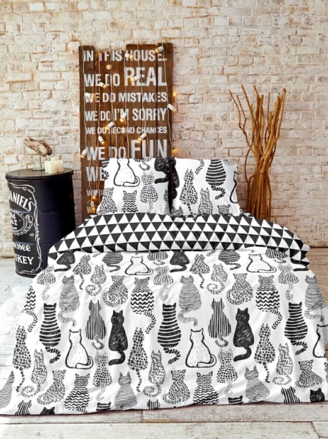 КПБ 1,5сп перкаль Crazy Getup <756585 Graphic cats рис. 16505-1/16504-1 >
