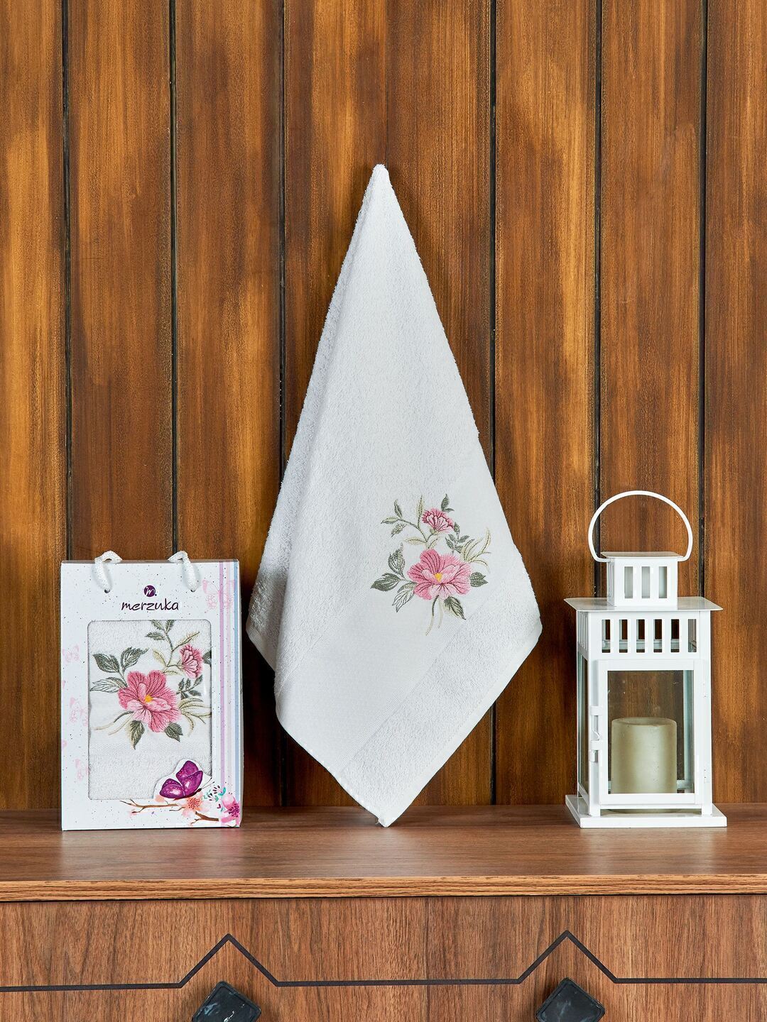 Набор полотенец махровых Dreams Flower Merzuka <1 предмет 50*90, кремовый> (арт.10677, 10678)