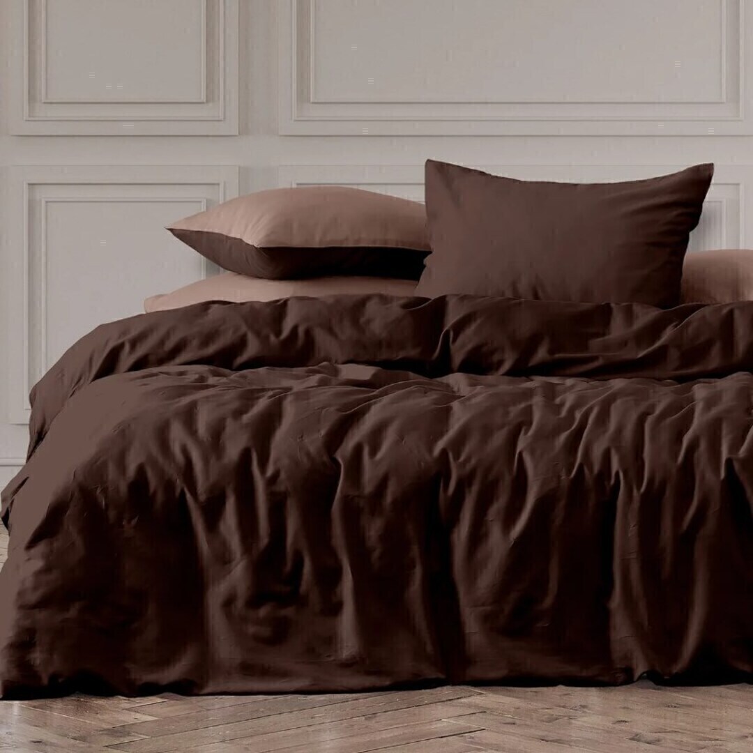 КПБ 1,5сп перкаль Унисон <86402-11/86028-11 Cappuccino  Unicolor>