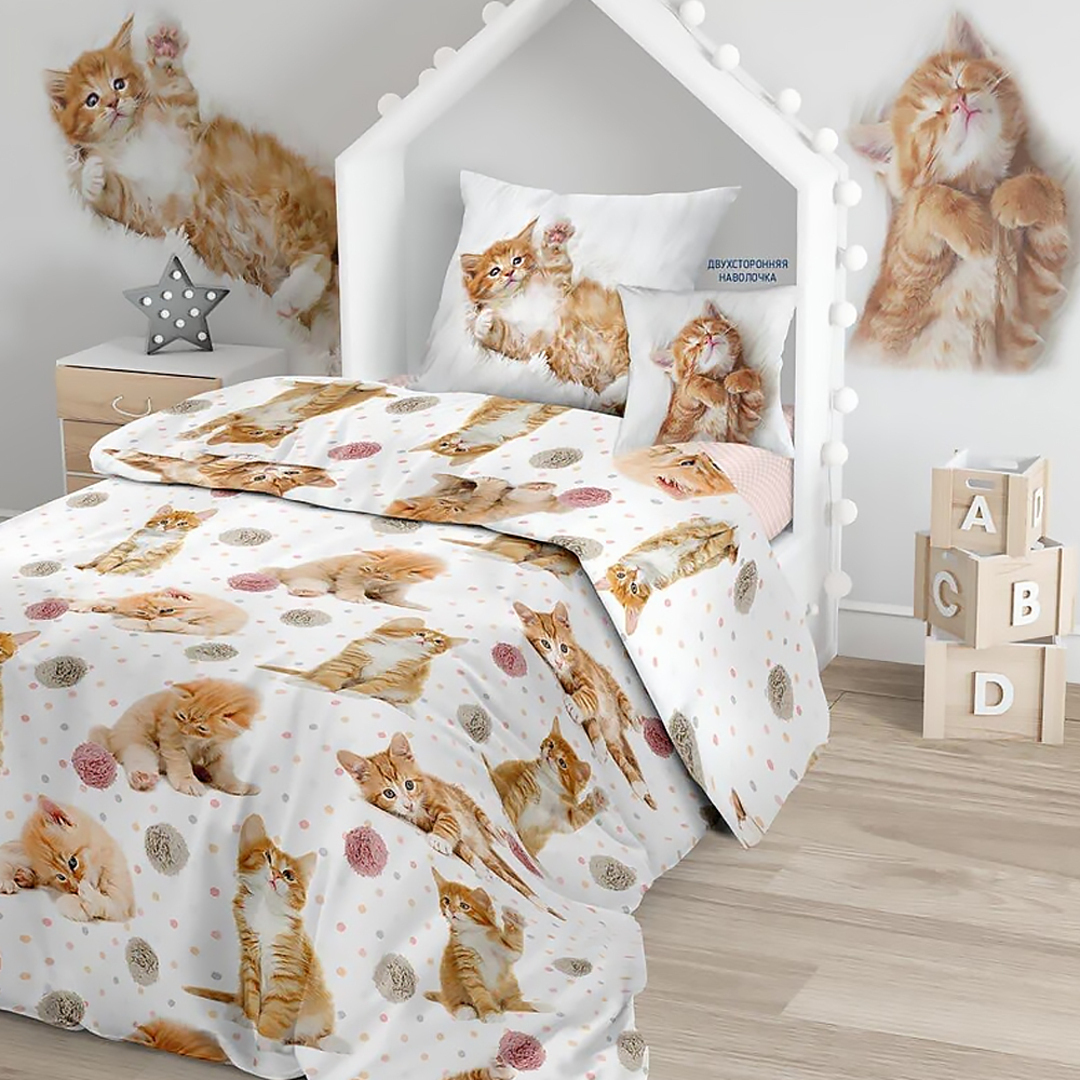 КПБ детский 1,5сп поплин Juno <704649 Cute kittens>