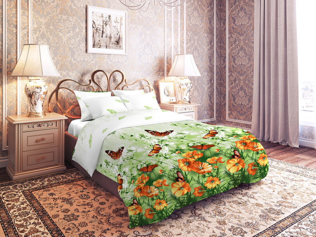 Простыня 2сп бязь 125 (180*210) Реноме <5201-2 Теплый денек> (арт.35/105)