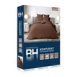 КПБ 1,5сп поплин страйп-дизайн (нав 50*70) Волшебная ночь <8709/15 Caramel mousse Скидка>