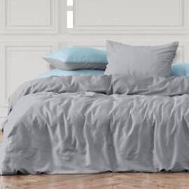 КПБ евро перкаль Унисон <86061-13/86018-6 Grigio  Unicolor>