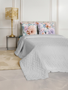 Покрывало стеганое велюровое ADRIA Decor Magic, GRANDE, SILVER<GRANDE, 240*260, Евро-макси, SILVER>